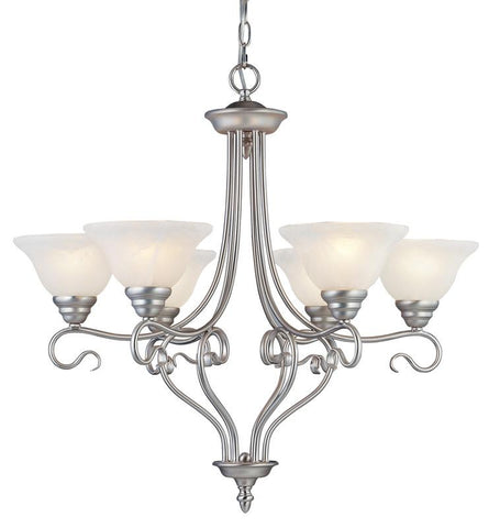 Livex Coronado 6 Light Brushed Nickel Chandelier - C185-6126-91