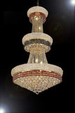 French Empire Crystal Chandelier Chandeliers Moroccan Style Lighting Trimmed with Ruby Red & Jet Black Crystal Good for Dining Room, Foyer, Entryway, Family Room and More! H50" X W30" - G93-B110/CG/541/24