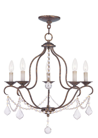 Livex Chesterfield 5 Light VBR Chandelier - C185-6435-71