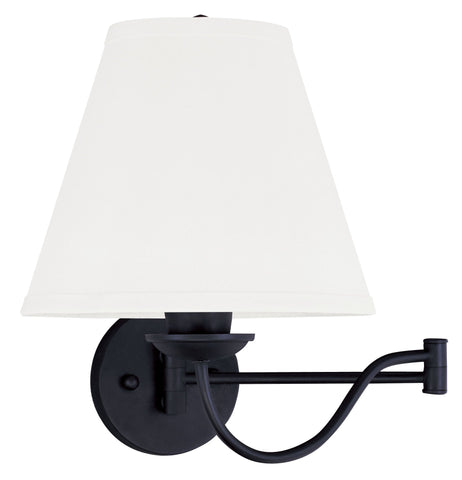 Livex Ridgedale 1 Light Black Swing Arm Wall Lamp - C185-6471-04