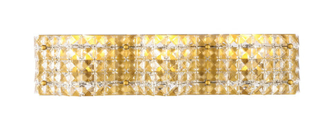 ZC121-LD7016BR - Living District: Ollie 3 light Brass and Clear Crystals wall sconce