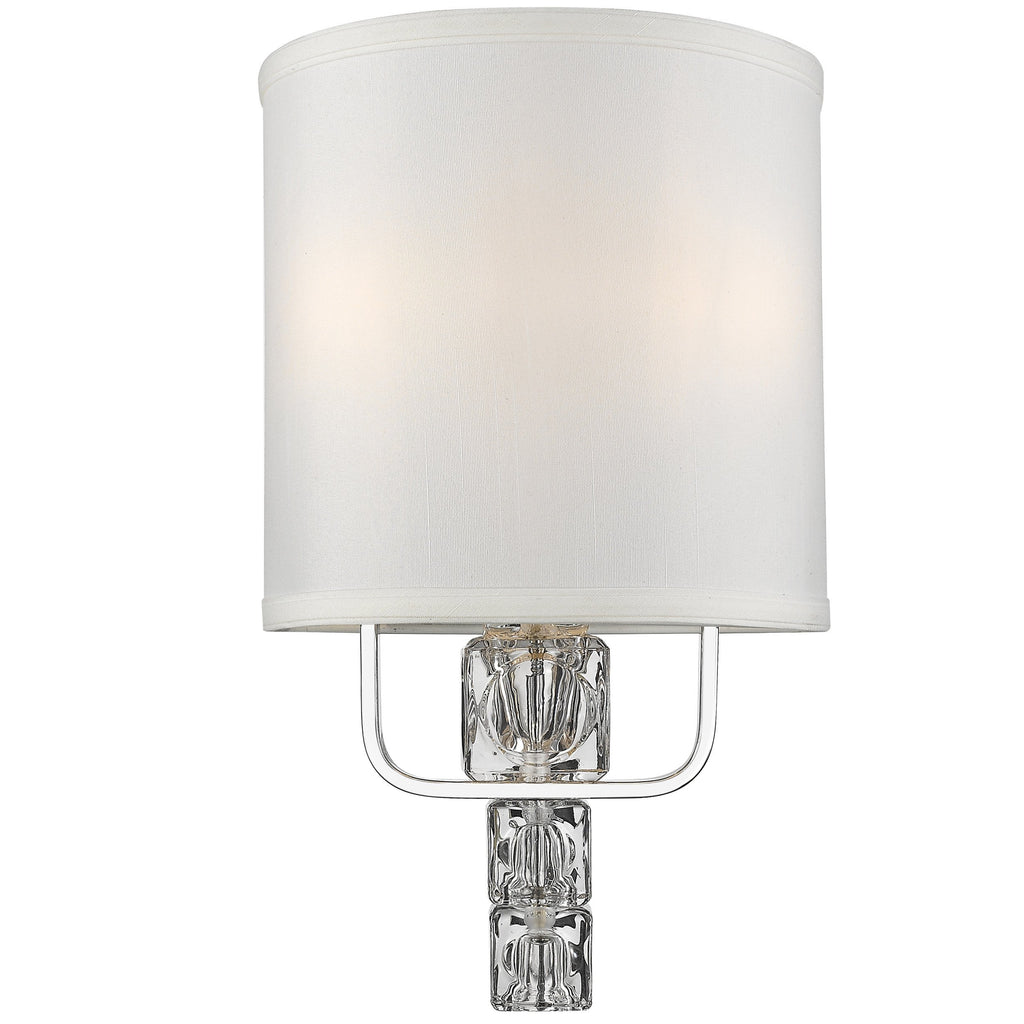 2 Light Polished Chrome Mid Century Modern Sconce Draped In Glass Ice Cubes - C193-6832-CH