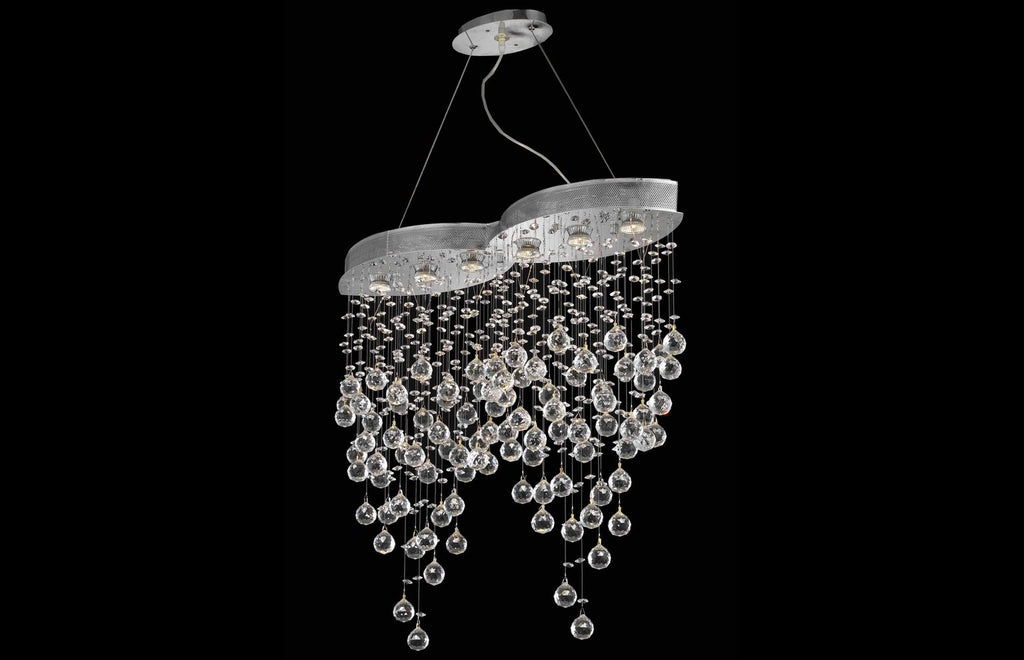 C121-2025D33C/EC - Regency Lighting: Galaxy 6 light Chrome Chandelier Clear Elegant Cut Crystal