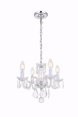 C121-7804D15C/RC - Regency Lighting: Baroque 4 light Chrome Pendant Clear Royal Cut Crystal