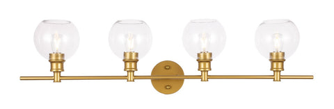 ZC121-LD2322BR - Living District: Collier 4 light Brass and Clear glass Wall sconce