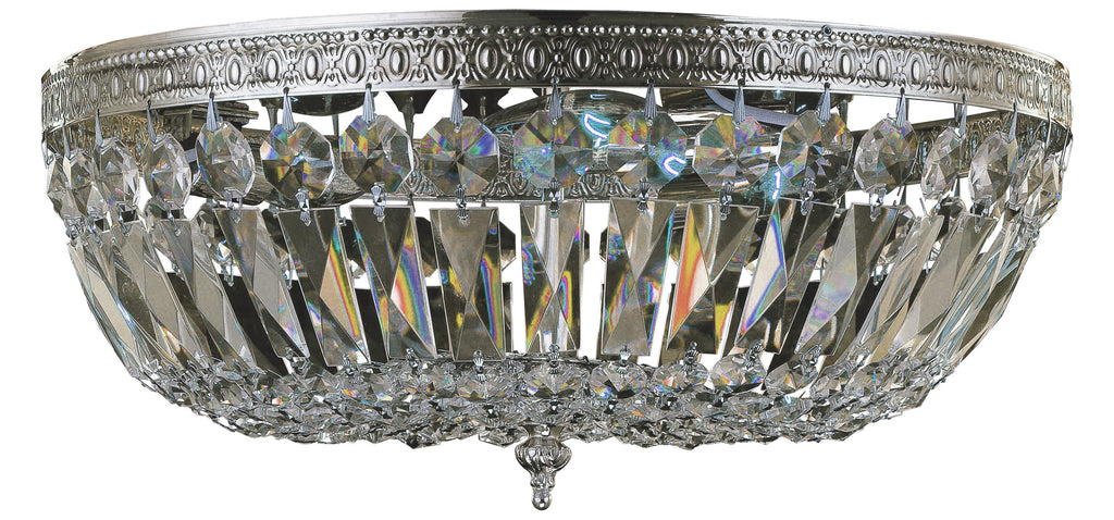 3 Light Polished Chrome Traditional Ceiling Mount Draped In Clear Spectra Crystal - C193-716-CH-CL-SAQ