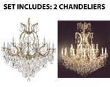 Set of 2-1 Maria Theresa Crystal Lighting Chandeliers Lights Fixture Ceiling Lamp H38" X W37" and 1 Crystal Chandelier Lighting Chandeliers Size: H52" X W46" - 1/21510/15+1 + 52/2MT/24+1