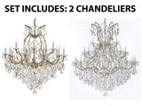 Set of 2-1 Maria Theresa Crystal Lighting Chandeliers Lights Fixture Ceiling Lamp H38" X W37" and 1 Large Foyer/Entryway Maria Theresa Empress Crystal (Tm) Chandeliers Lighting! H 60" W 52" - 1/21510/15+1 + B12/2756/36+1