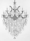 Maria Theresa Chandelier Lights Fixture Pendant Ceiling Lamp Dressed HT 40" WD 28" - Good for Dining Room, Foyer, Entryway, Living Room and More! - F83-B12/CS/21532/12+1