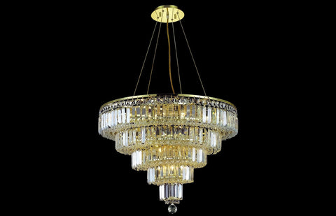 C121-2036D26G/EC - Regency Lighting: Maxime 14 light Gold Chandelier Clear Elegant Cut Crystal