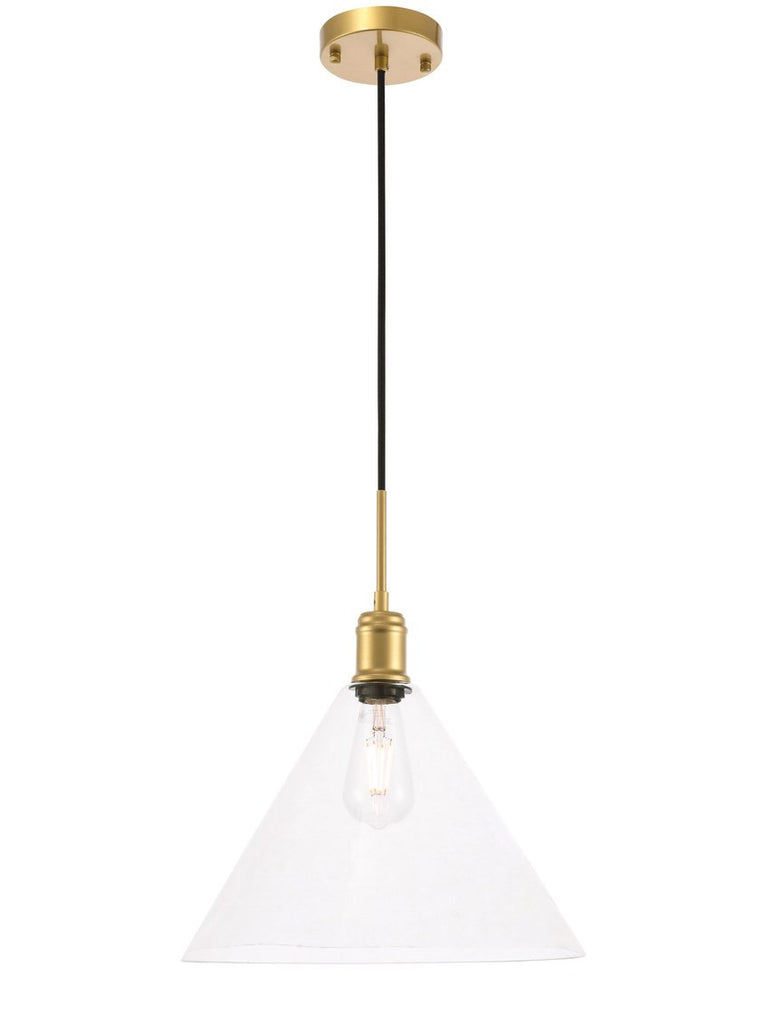 ZC121-LD6230BR - Living District: Hugh 1 light Brass and Clear glass pendant