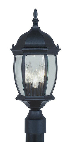 Livex Kingston 3 Light Black Outdoor Post Lantern - C185-7538-04