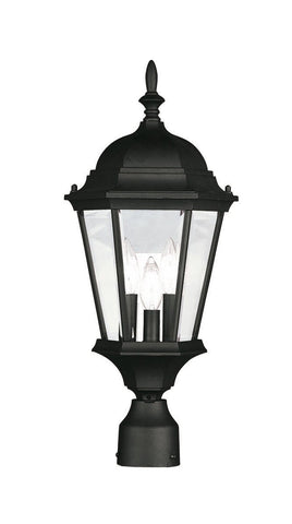 Livex Hamilton 3 Light Black Outdoor Post Lantern - C185-7563-04