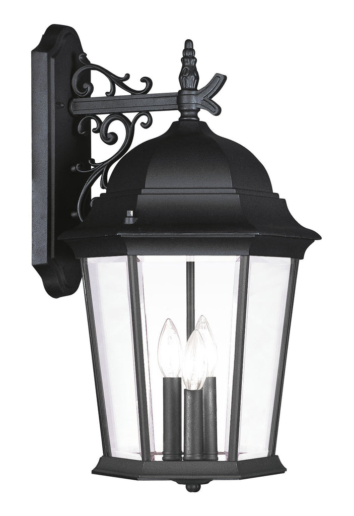 Livex Hamilton 3 Light Black Outdoor Wall Lantern - C185-7565-04