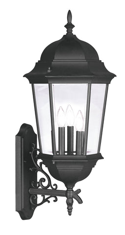 Livex Hamilton 3 Light Black Outdoor Wall Lantern - C185-7566-04