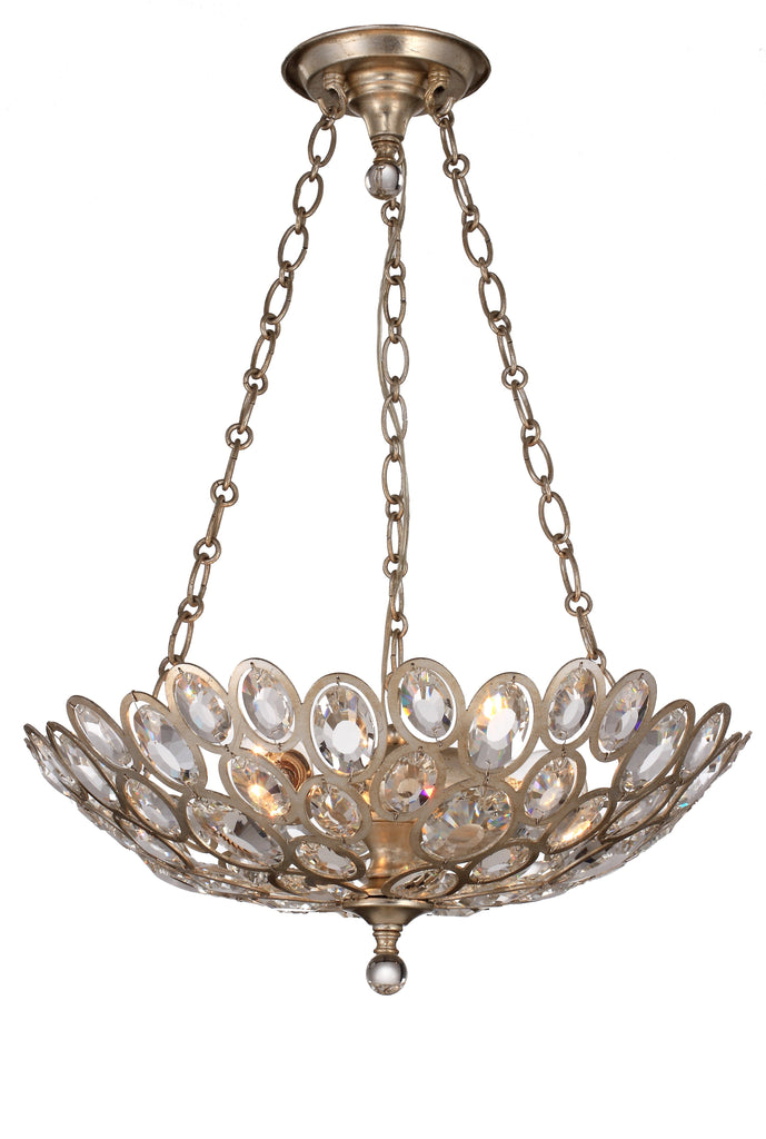3 Light Distressed Twilight Eclectic Chandelier Draped In Hand Cut Crystal  - C193-7584-DT