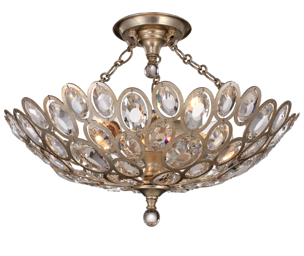 3 Light Distressed Twilight Eclectic Ceiling Mount Draped In Hand Cut Crystal  - C193-7584-DT_CEILING
