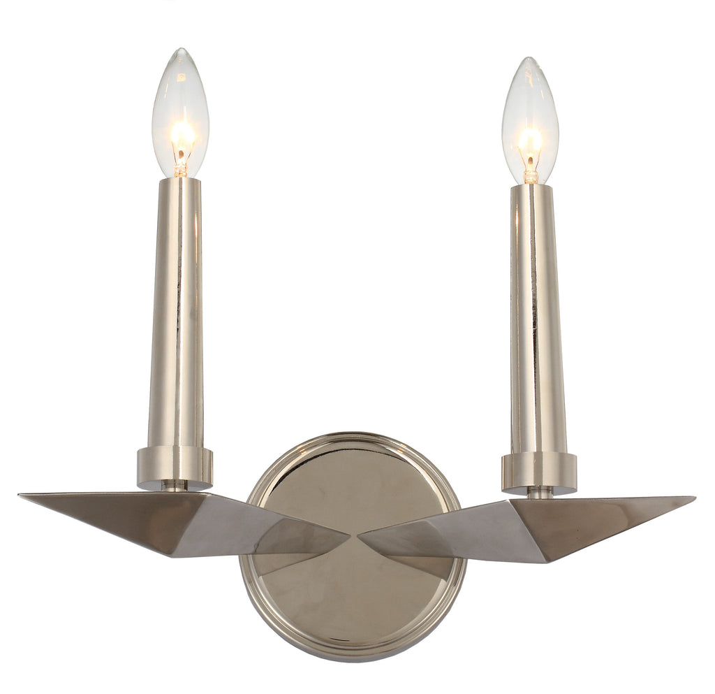 2 Light Polished Nickel Eclectic Sconce - C193-7592-PN