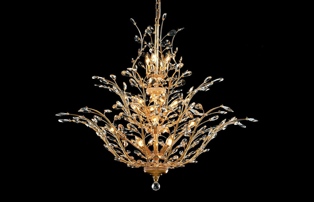 C121-2011G54G/EC - Regency Lighting: Orchid 25 light Gold Chandelier Clear Elegant Cut Crystal