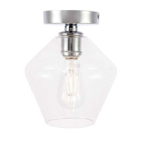 ZC121-LD2254C - Living District: Gene 1 light Chrome and Clear glass Flush mount