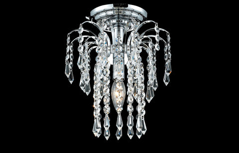 C121-6801F9C/EC - Regency Lighting: Falls 1 light Chrome Flush Mount Clear Elegant Cut Crystal