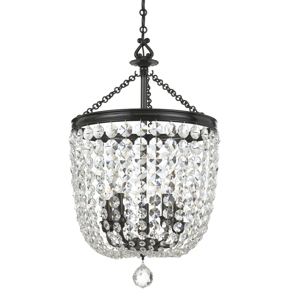 5 Light Polished Chrome Transitional  Traditional  Crystal Chandelier Draped In Clear Swarovski Strass Crystal - C193-785-VZ-CL-S