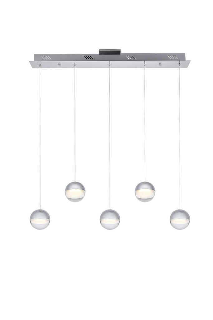 ZC121-3905D33C - Regency Lighting: Diego Collection LED 5-light chandelier 34in x 4in x 4in chrome finish