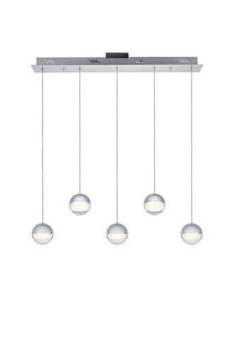 ZC121-3905D33C - Regency Lighting: Diego Collection LED 5-light chandelier 34in x 4in x 4in chrome finish