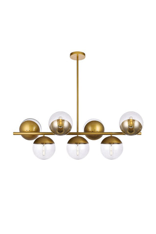 ZC121-LD6139BR - Living District: Eclipse 7 Lights Brass Pendant With Clear Glass