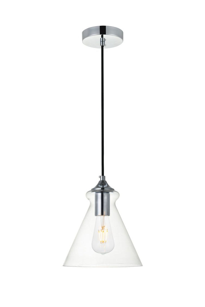 ZC121-LD2244C - Living District: Destry 1 Light Chrome Pendant With Clear Glass