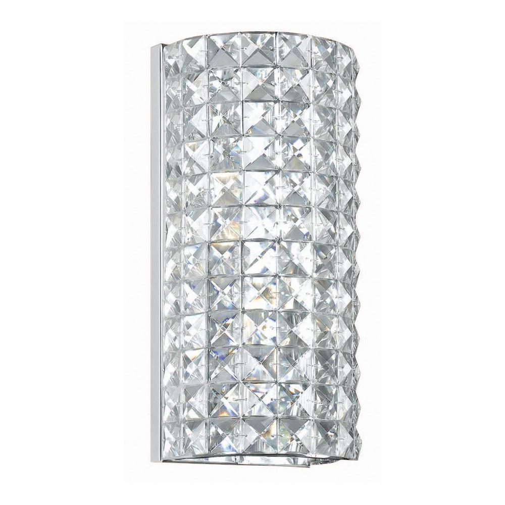 2 Light Polished Chrome Crystal Sconce Draped In Clear Hand Cut Crystal - C193-802-CH-CL-MWP