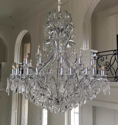 Large Foyer / Entryway Maria Theresa Empress Crystal (Tm) Chandelier Chandeliers Lighting H72" W68" - G83-Silver/811/42