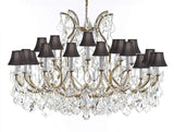 Crystal Chandelier Lighting Chandeliers H35" X W46" Great for The Foyer, Entry Way, Living Room, Family Room and More! w/Black Shades - A83-B62/BLACKSHADES/2MT/24+1