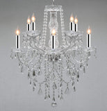 Swarovski Crystal Trimmed Chandelier! Chandelier Lighting Crystal Chandeliers w/Chrome Sleeves - G46-B43/B15/B13/1122/5+5 SW