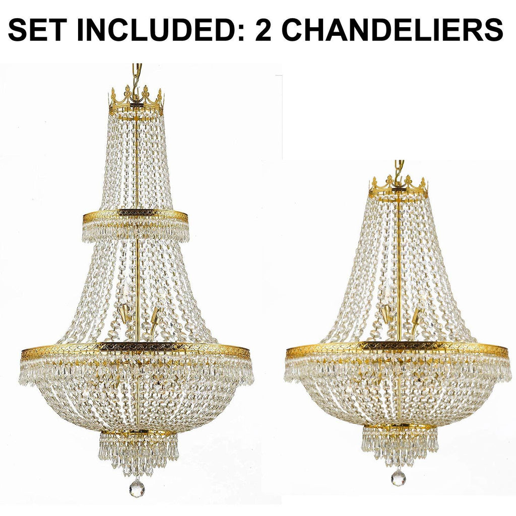 Set of 2-1 French Empire Crystal Chandelier Lighting H50