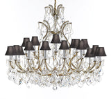 Swarovski Crystal Trimmed Chandelier Lighting Chandeliers H41" X W46" Great for the Foyer, Entry Way, Living Room, Family Room and More w/Black Shades - A83-B62/BLACKSHADES/52/2MT/24+1SW