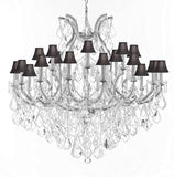 Crystal Chandelier Lighting Chandeliers H46" X W46" Dressed with Large,Luxe, Diamond Cut Crystals! Great for The Foyer, Entry Way, Living Room, Family Room and More w/Black Shades - A83-B90/CS/BLACKSHADES/2MT/24+1DC