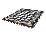 Rooster Checkered Wool Rug Handtufted Area Rug 8 x 10 - J10-IN-207-8X10