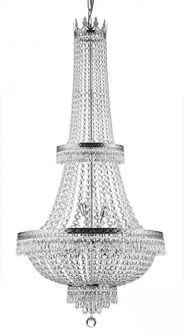 French Empire Crystal Chandelier Lighting H70" X W24" Good for Foyer, Entryway, Family Room, Living Room and More - A93-C7/CS/870/15