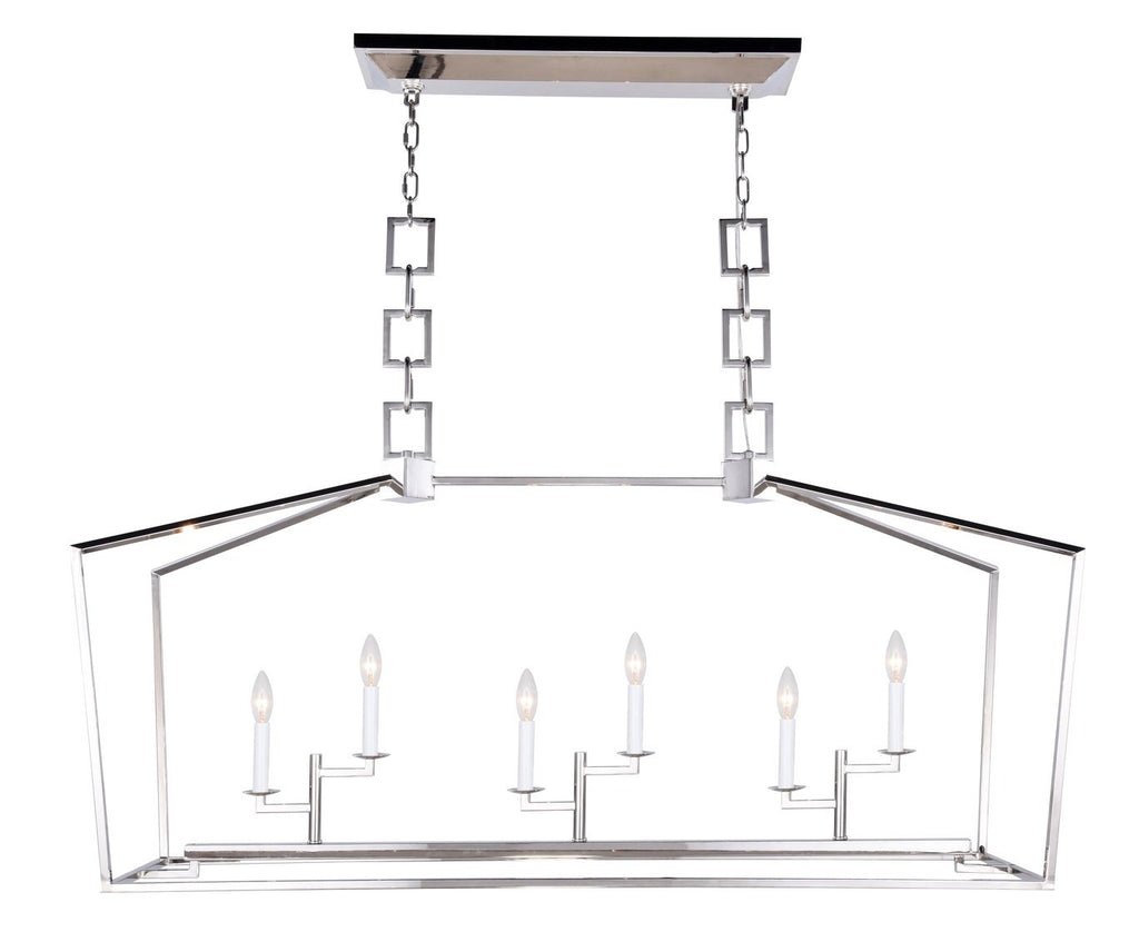 ZC121-1512G54PN - Urban Classic: Denmark 6 light Polished Nickel Chandelier