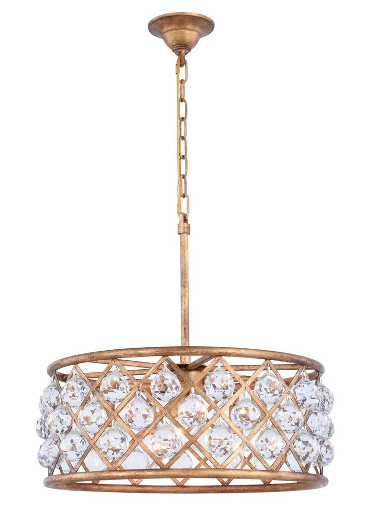 ZC121-1214D20GI/RC - Urban Classic: Madison 5 light Golden Iron Chandelier Clear Royal Cut Crystal