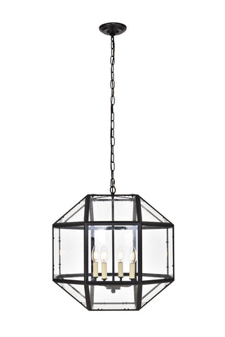 ZC121-LD6001D19BK - Living District: Caro Collection Pendant D19 H20 Lt:4 Black Finish