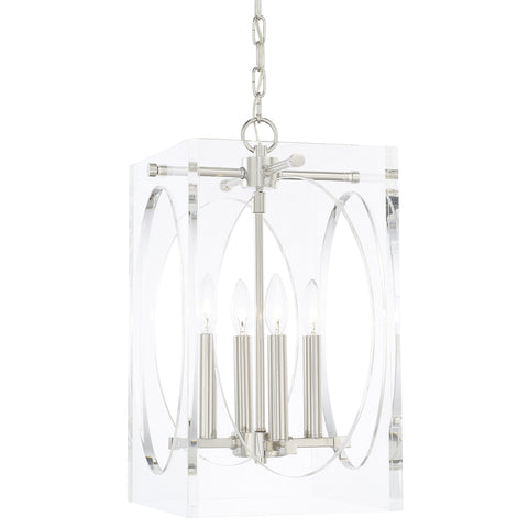 4 Light Polished Nickel Modern Chandelier - C193-8874-PN