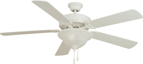 Basic-Max 52" Ceiling Fan White/Light Oak Blades Matte White - C157-89905MW