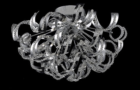 C121-2068F25C/EC - Regency Lighting: Tiffany 19 light Chrome Flush Mount Clear Elegant Cut Crystal