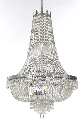 French Empire Crystal Chandelier Lighting - Great for the Dining Room, Foyer, Entry Way, Living Room H36" XW30" - F93-B8/CS/870/14