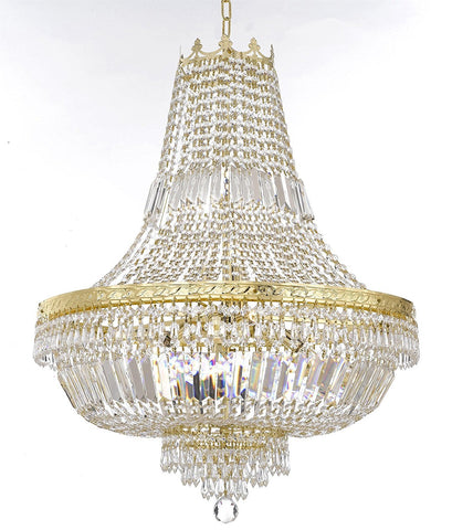 French Empire Crystal Chandelier Lighting - Great for the Dining Room, Foyer, Entry Way, Living Room H24" X W24" - F93-B8/C3/CG/870/9