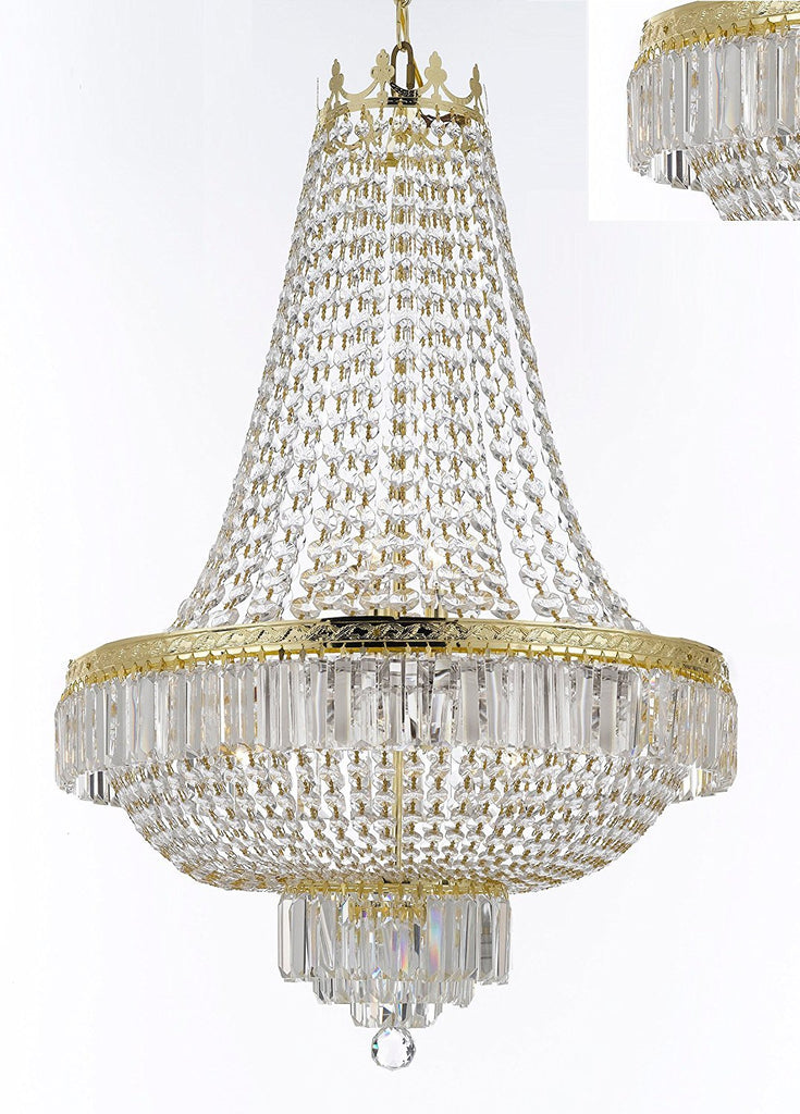 French Empire Crystal Chandelier Lighting - Great for the Dining Room, Foyer, Entry Way,Living Room! H50" X W24" - F93-B102/C7/CG/870/9