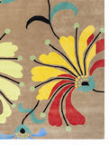 Metro Flower Hand-Tufted Beige Area Rug Wool Rug 5 x 7 - J10-IN-205-5X7