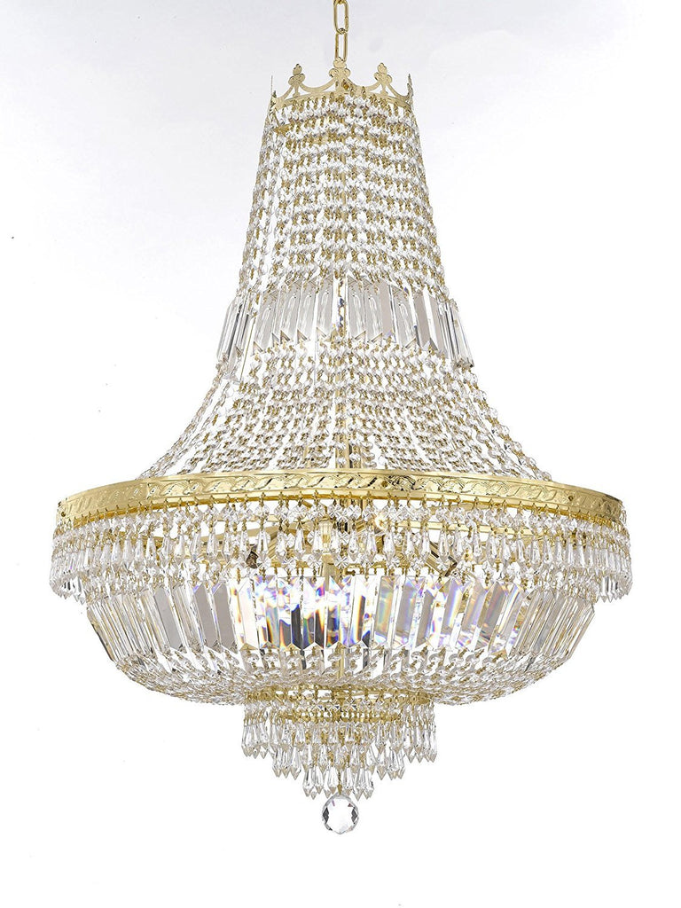 French Empire Crystal Chandelier Lighting - Great for the Dining Room, Foyer, Entry Way, Living Room H30" X W24" - F93-B8/CG/870/9